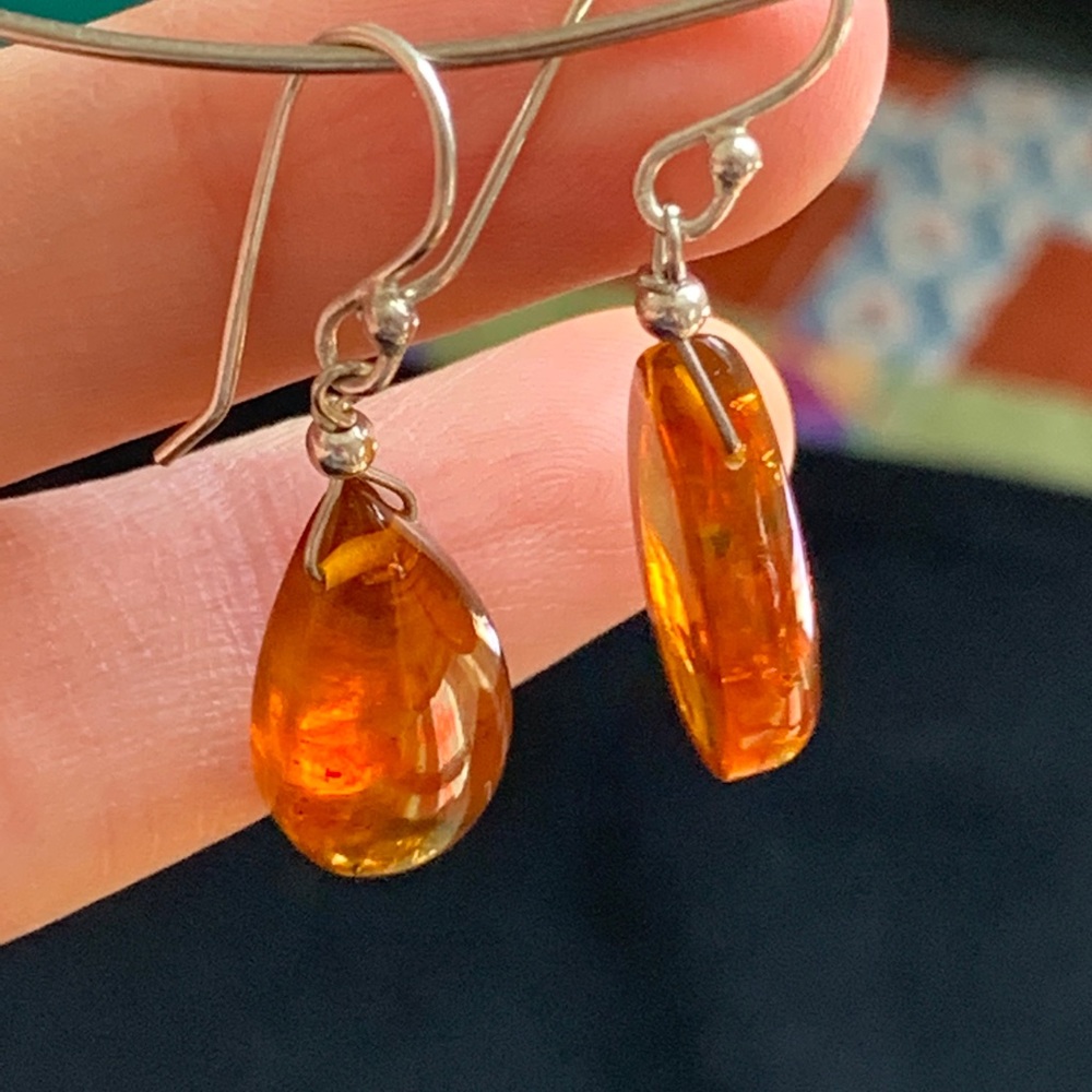 Genuine Amber earrings - Picture 3 of 5